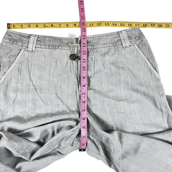Sundance Tencel Trouser Pants Sz 12 Gray Flat Front Wide Leg Chino Flowy Soft - Picture 9 of 10